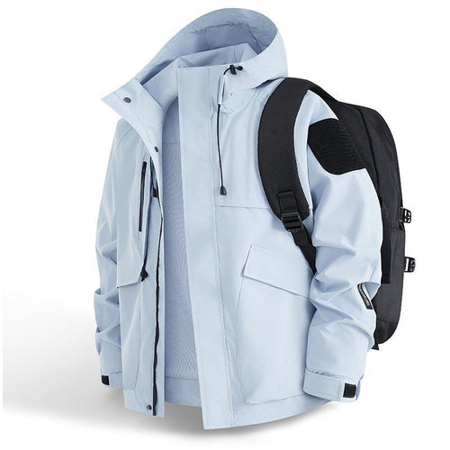 Herren Urbaner wetterabweisender Kapuzenparka mit Multifunktionstaschen und Mesh-Innenfutter Shop Nory