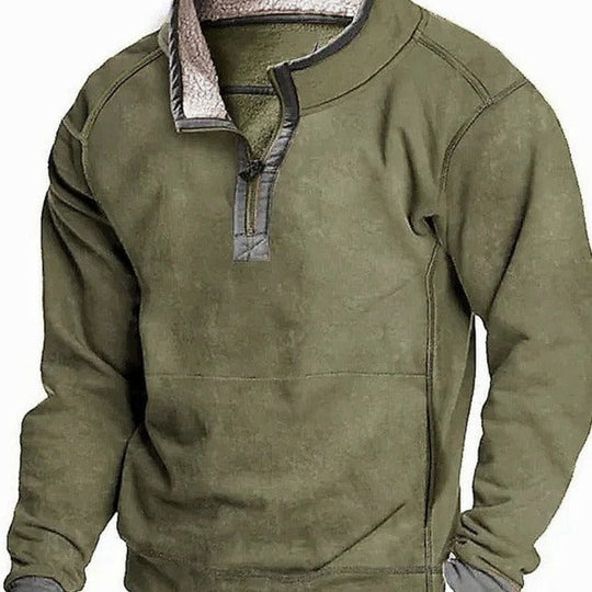 Herren Fleecesweater mit hochgeschlossenem Kragen und praktischem Reißverschluss
