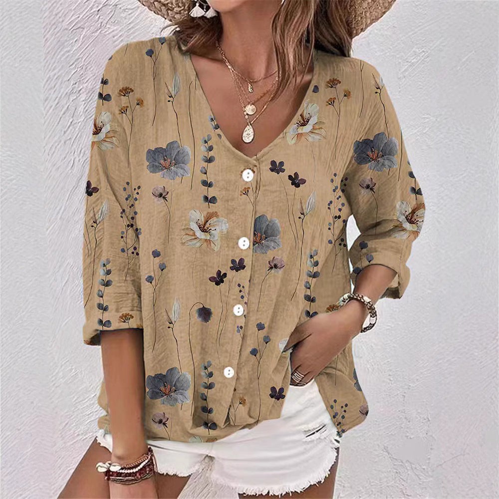 Damen Bluse mit floralem Druck und lässigem Schnitt