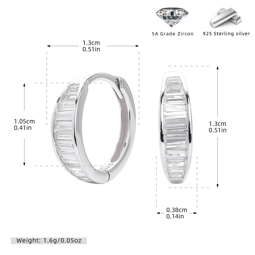 Damen Creolen mit funkelnden Zirkonsteinen aus hochwertigem 925 Sterling Silber Shop Nory