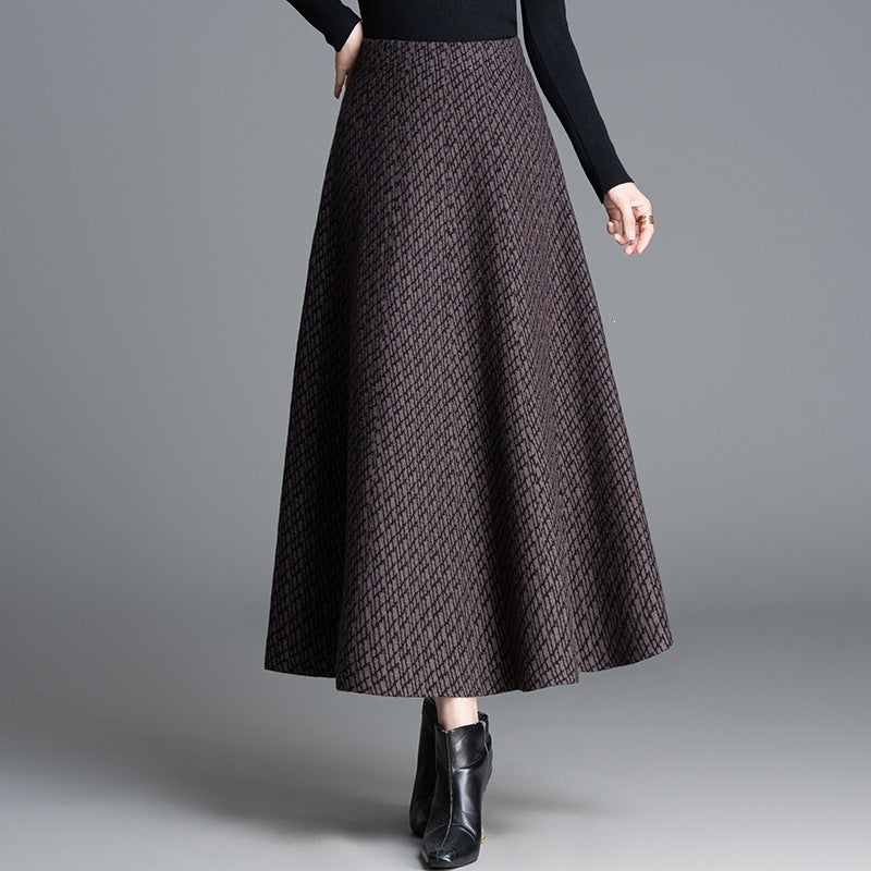 Damen Maxi-Rock mit elegantem geometrischen Muster Shop Nory