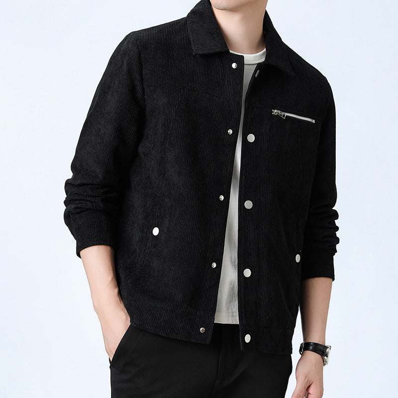 Herren Cord‑Overshirt aus Breitcord mit Druckknopf‑Front und Zipper‑Brusttasche Shop Nory