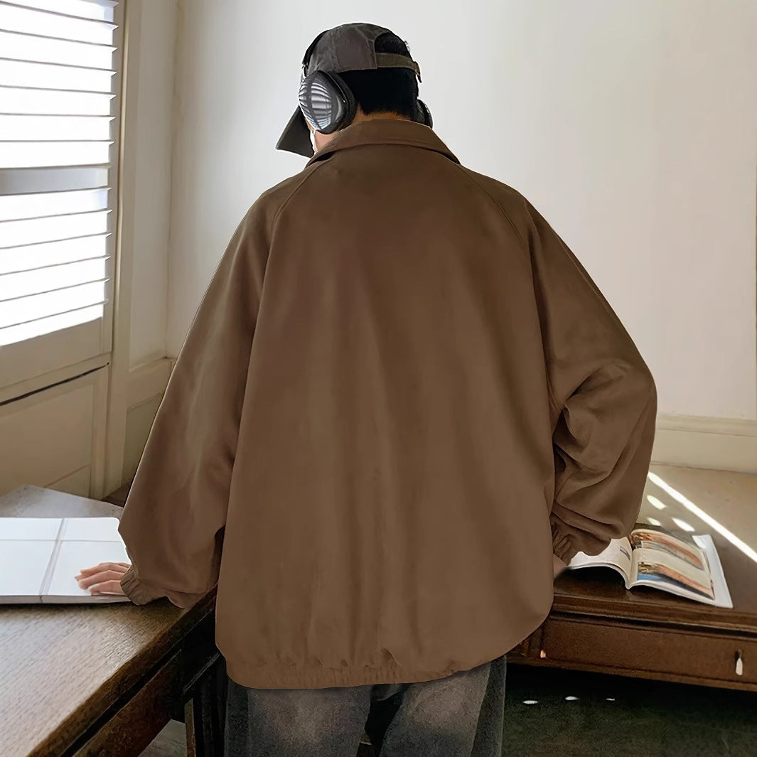 Herren Oversized Coachjacke aus Mikrofaser mit Druckknopfverschluss Shop Nory
