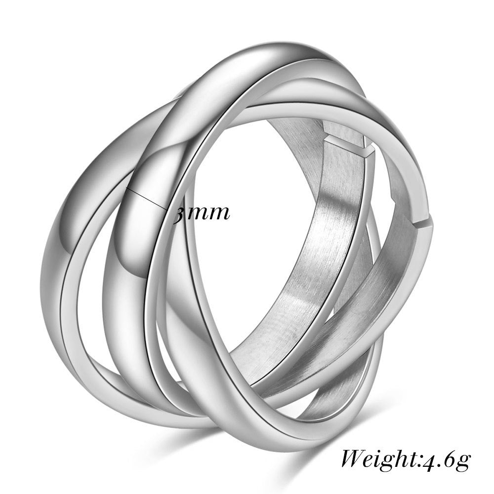 Damen Eleganter und modischer doppelter Edelstahlring Shop Nory