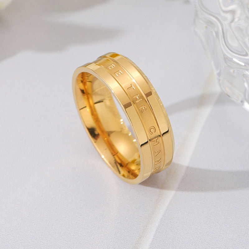 Damen eleganter Statement-Ring mit inspirierender Gravur Shop Nory