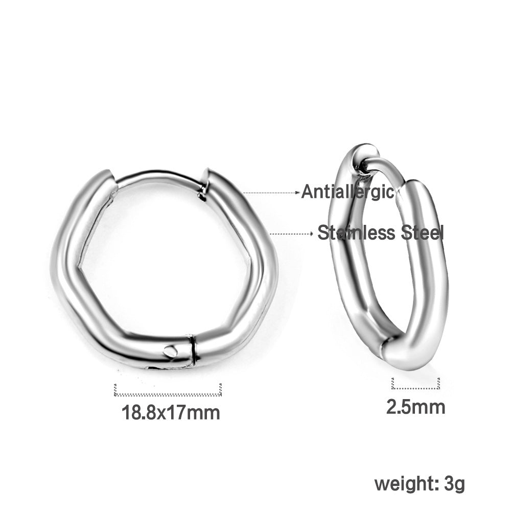 Damen Edelstahl Ohrringe im modernen, geschwungenen Design Shop Nory