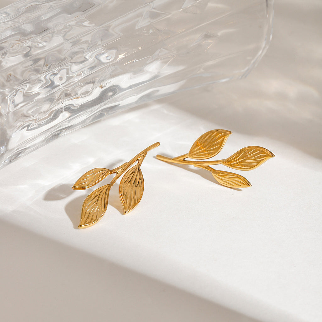 Damen Ohrringe im eleganten Blattdesign Shop Nory