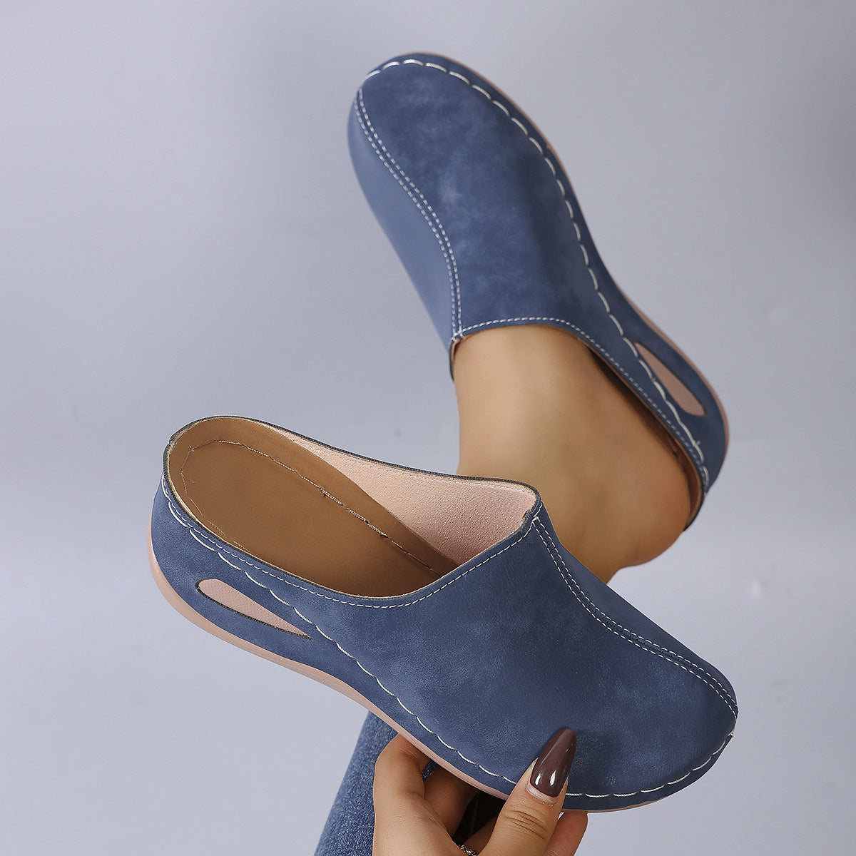 Damen Bequeme Clogs aus hochwertigem Leder mit ergonomischem Fußbett
