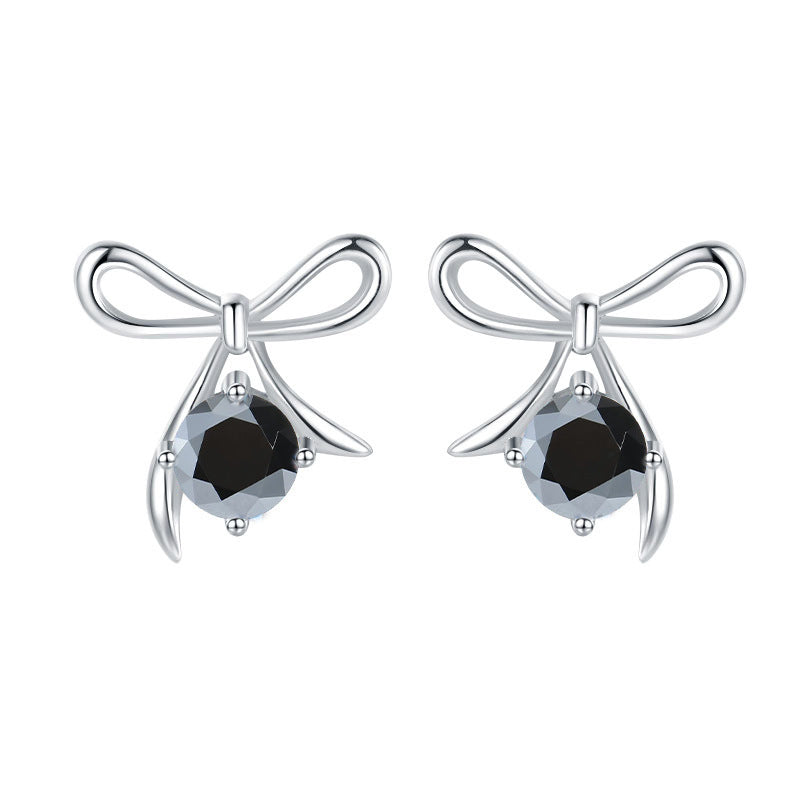Damen Ohrstecker im Schleifen-Design mit funkelndem Kristall Shop Nory