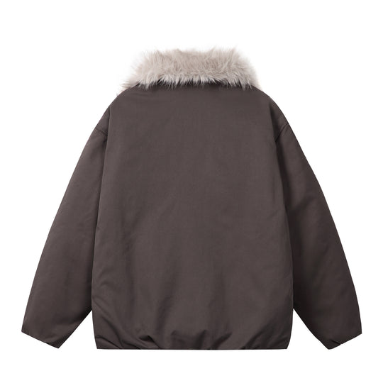 Damen Kurzblouson im Boxy‑Cut mit voluminösem Kunstfellkragen und Zwei-Wege‑Reißverschluss Shop Nory