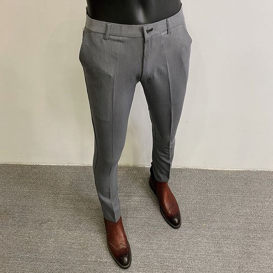 Herren taillierte Chino-Anzughose mit Bügelfalte, Stretchkomfort und verdecktem Hakenverschluss Shop Nory