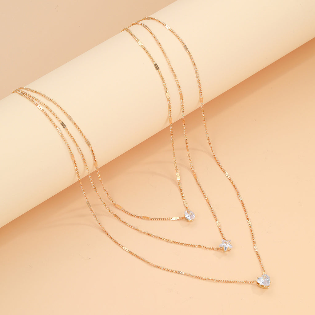 Damen mehrlagige Halskette mit symbolischen Anhängern Shop Nory