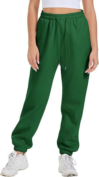 Damen nan weite High-Waist Jogginghose aus weichem Fleece mit elastischem Bund, Eingrifftaschen und engen Saumbündchen Shop Nory