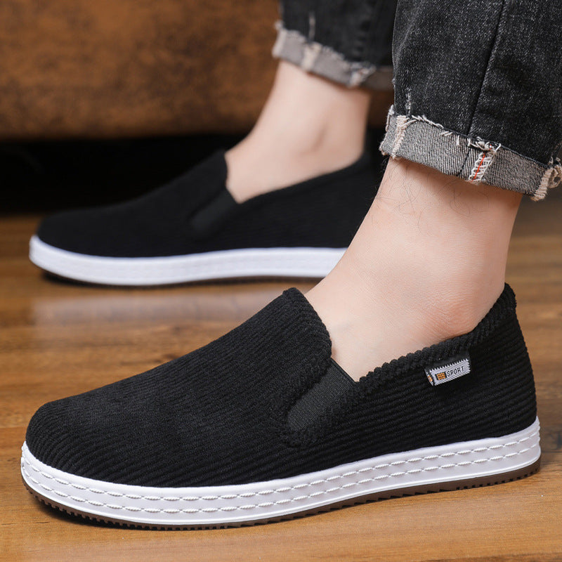 Damen Bequeme Cord-Slipper mit elastischem Einstieg