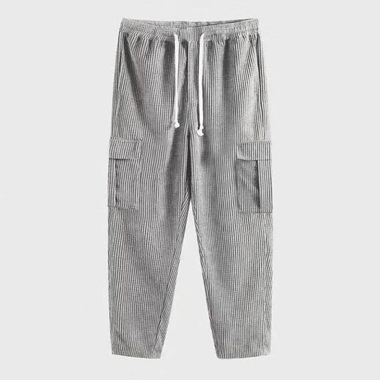 Herren nan Cord-Cargo-Jogginghose mit elastischem Bund, Kordelzug und aufgesetzten Klappentaschen Shop Nory