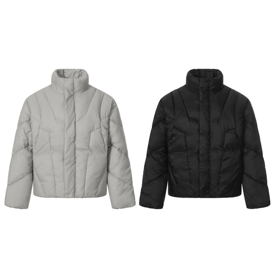 Unisex Kurze gesteppte Isolationsjacke mit wärmendem Funnelkragen Shop Nory