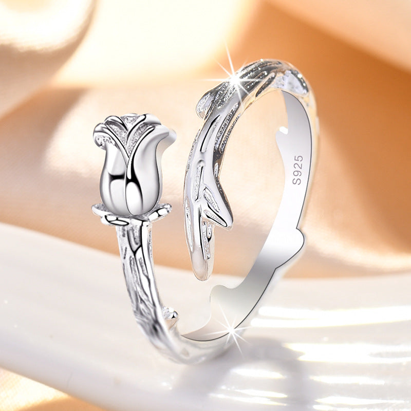 Damenring mit kunstvollem Rosen-Design und filigranen Details Shop Nory