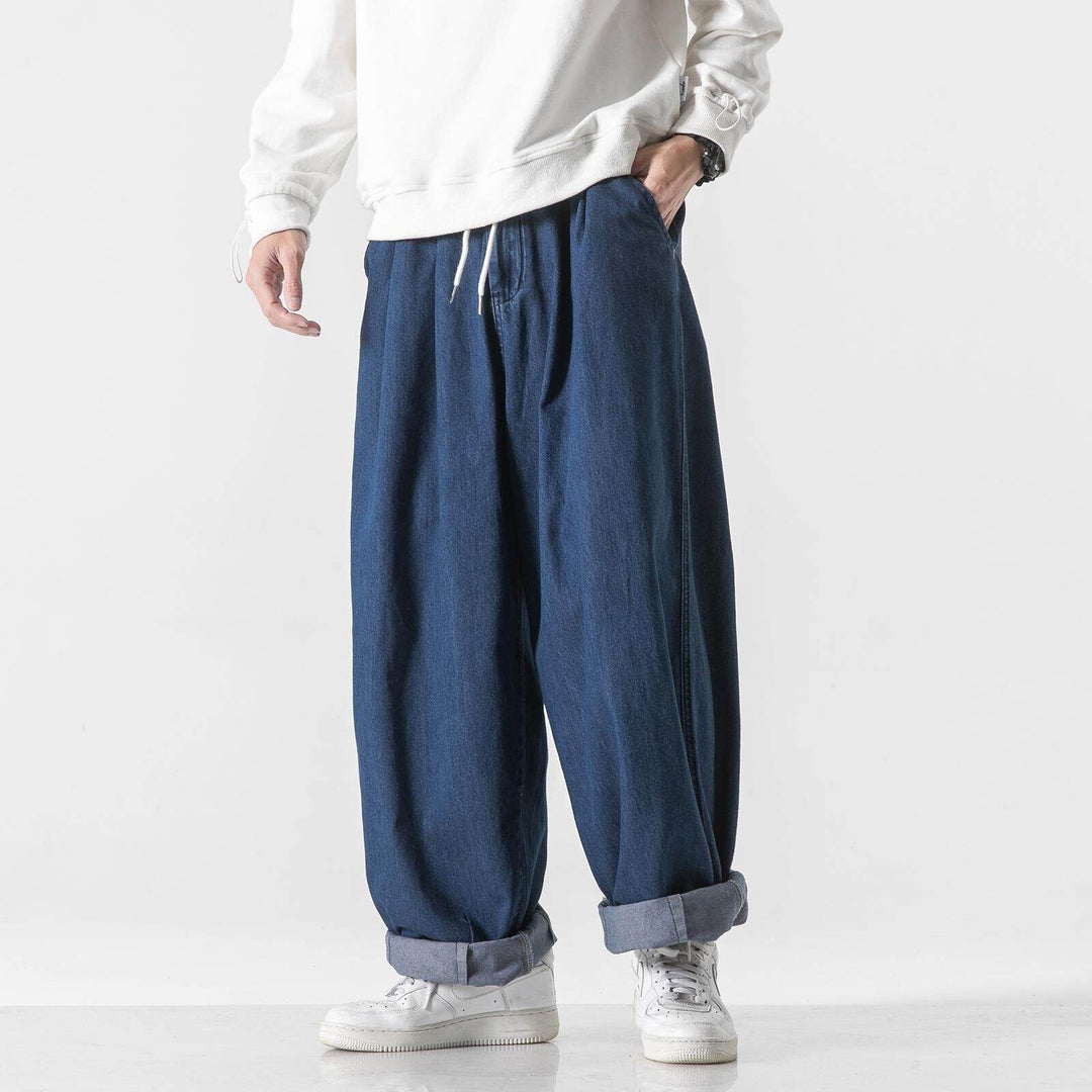 Herren Extraweite Baggy-Hose mit Tunnelzugbund und umgeschlagenem Saum Shop Nory