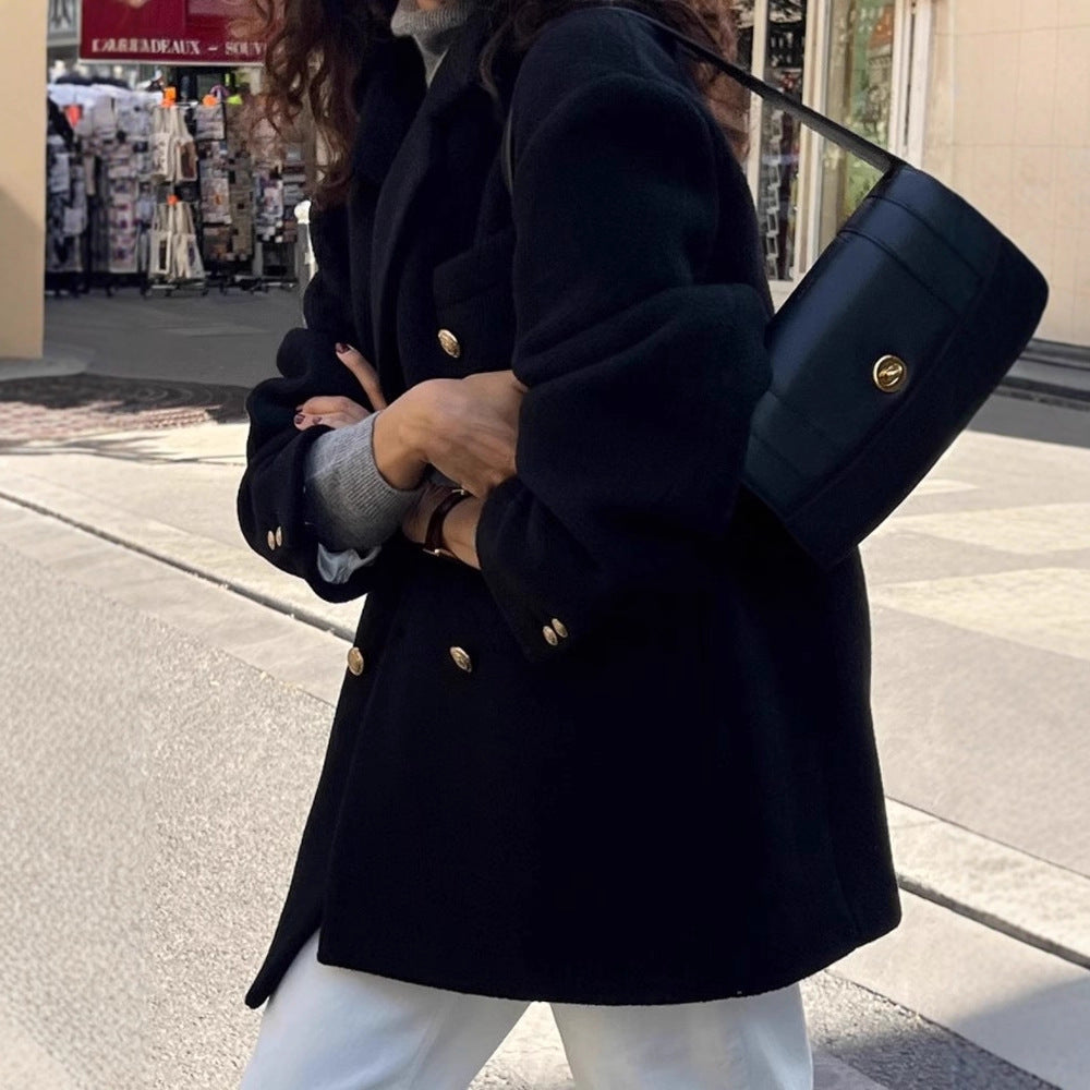 Damen Modischer Oversized-Blazer mit goldenen Knöpfen Shop Nory