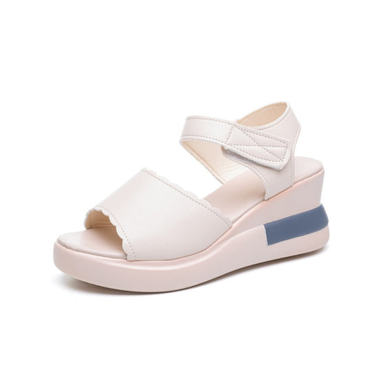 Damen nan Plateau-Pantolette mit überkreuzten Lederoptik-Riemen und ergonomischem Fußbett