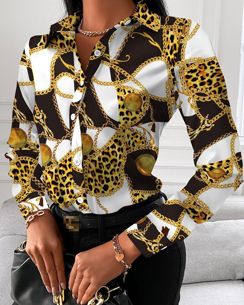 Damen Bluse mit elegantem Kettenmuster