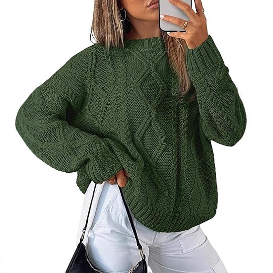 Damen Oversize-Zopfmuster-Pullover aus grobem Strick Shop Nory