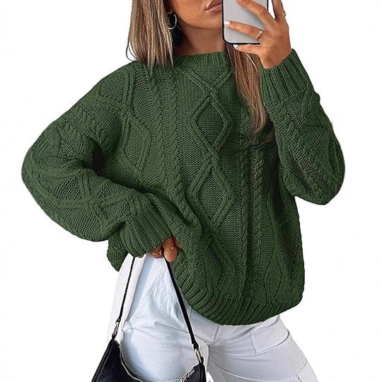 Damen Oversize-Zopfmuster-Pullover aus grobem Strick Shop Nory