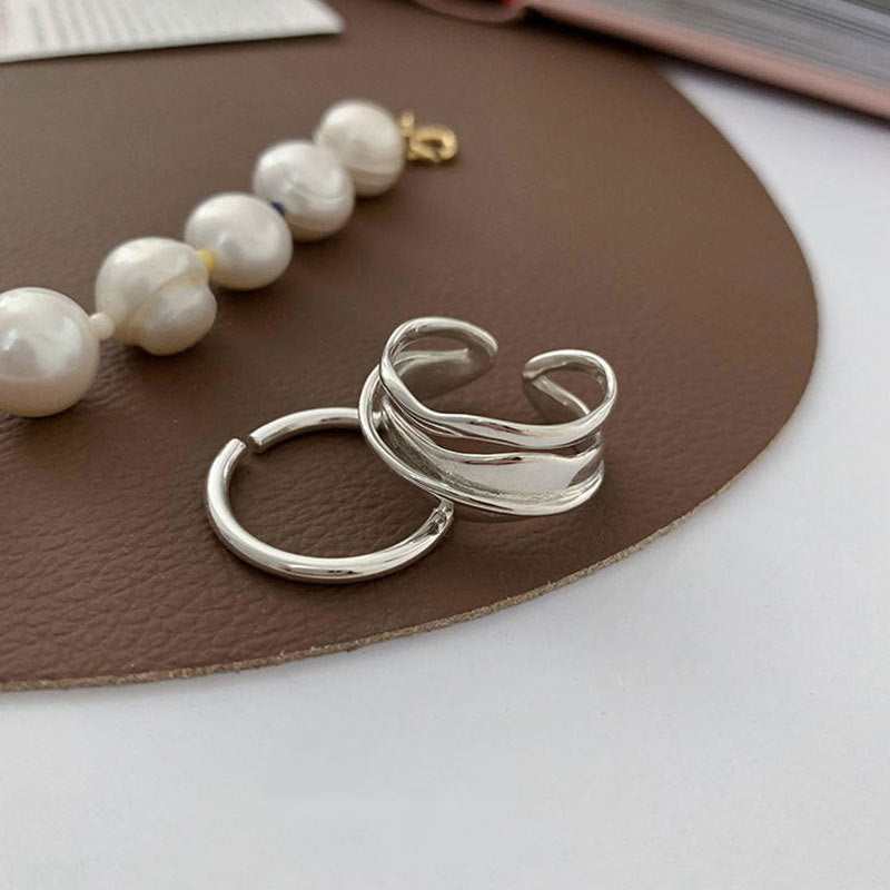 Damen Ring Set mit elegantem geschlungenem Design aus hochwertigem Silber Shop Nory
