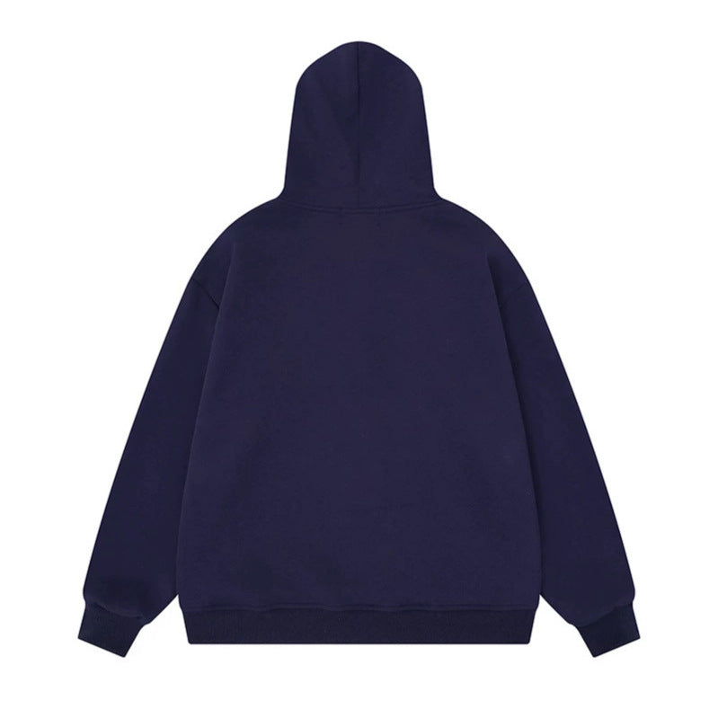 Damen Kapuzen‑Sweatjacke mit kreativen Musik‑Applikationen, Karo‑Sternen und Zipper‑Charm Shop Nory