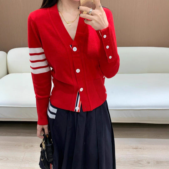 Damen Modischer Strickcardigan mit V-Ausschnitt Shop Nory