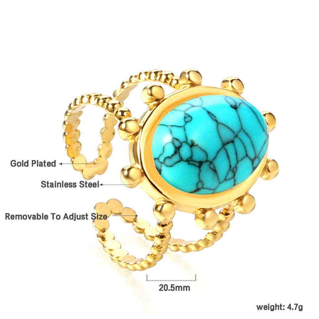 Damen Halskette mit goldplattiertem Anhänger und türkisfarbenem Stein Shop Nory