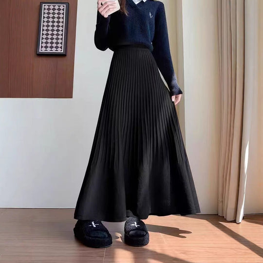 Damen eleganter Faltenrock mit hohem Bund