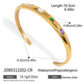 Damen Offenes Armband mit bunten Zirkonia aus hypoallergenem Edelstahl Shop Nory