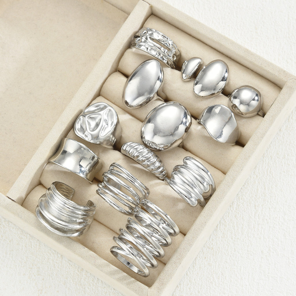 Damen Ring-Set mit künstlerischem, skulpturalem Design Shop Nory