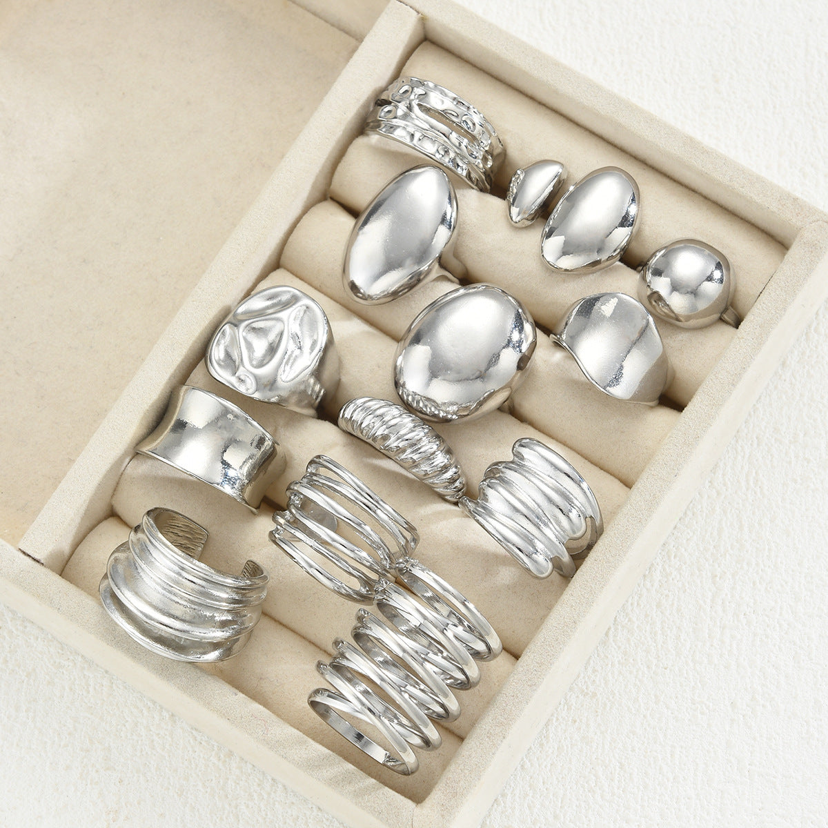 Damen Ring-Set mit künstlerischem, skulpturalem Design Shop Nory