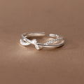 Damen Offener Ring mit kreativen Wellen- und Zirkonia-Details Shop Nory
