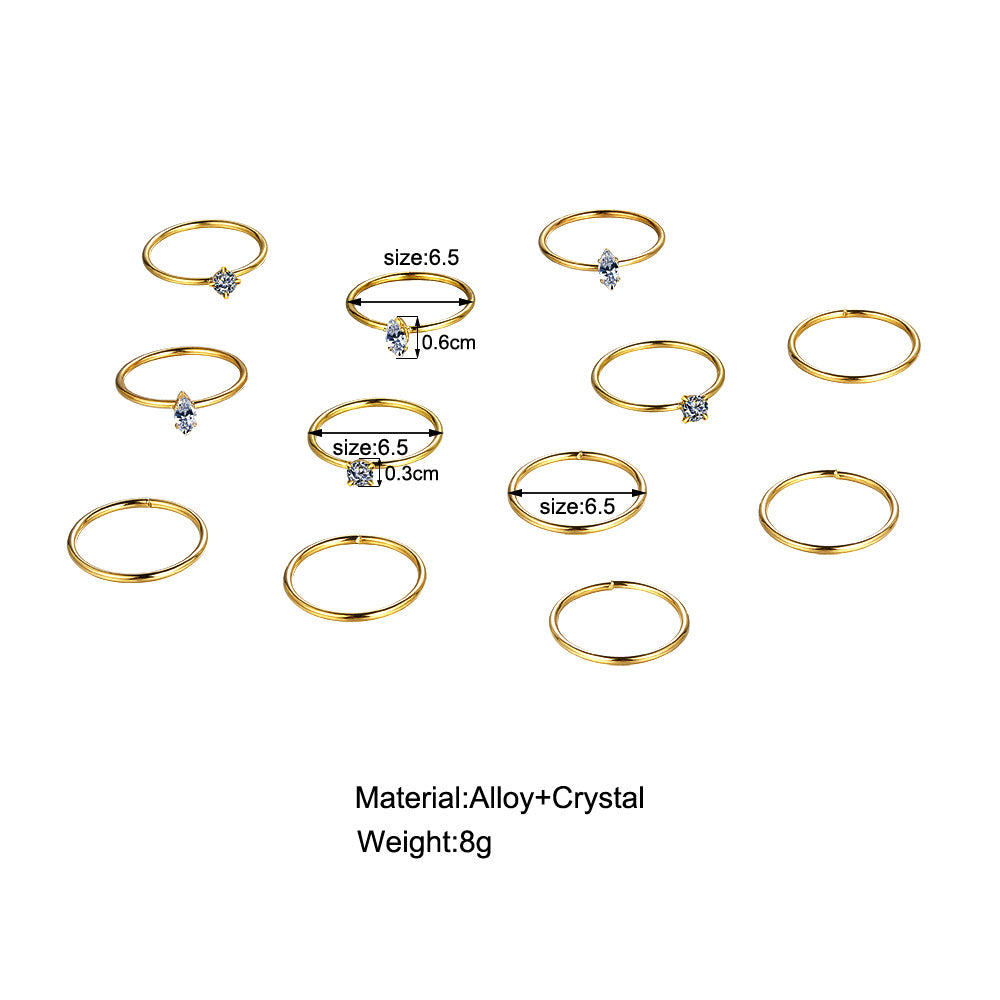 Damen Ring-Set mit funkelnden Zirkonia-Steinen und elegantem Design Shop Nory