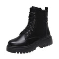 Damen robuste Schnürstiefel mit hoher Sohle und praktischem Design