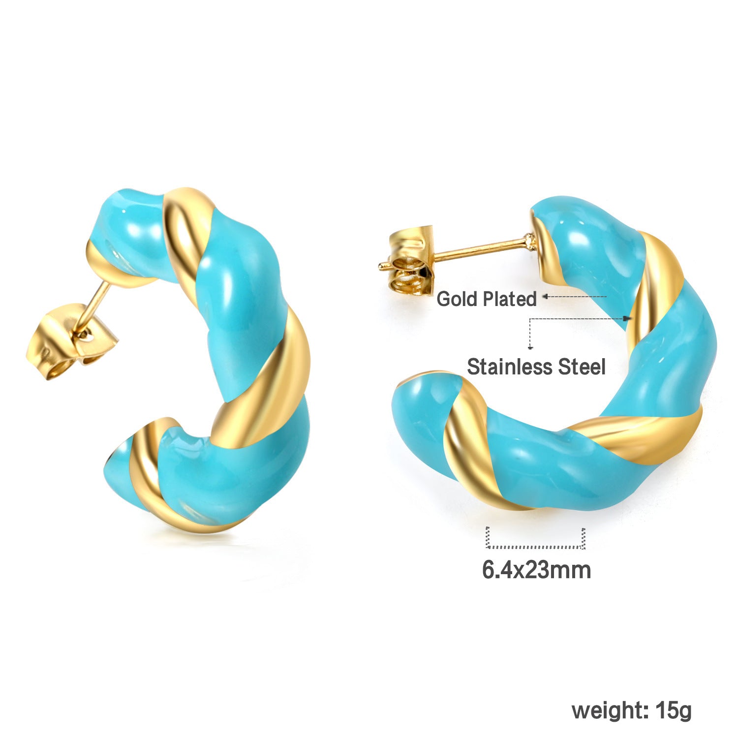 Damen Hängende Ohrstecker mit goldplattiertem Edelstahl und einzigartigem Design Shop Nory