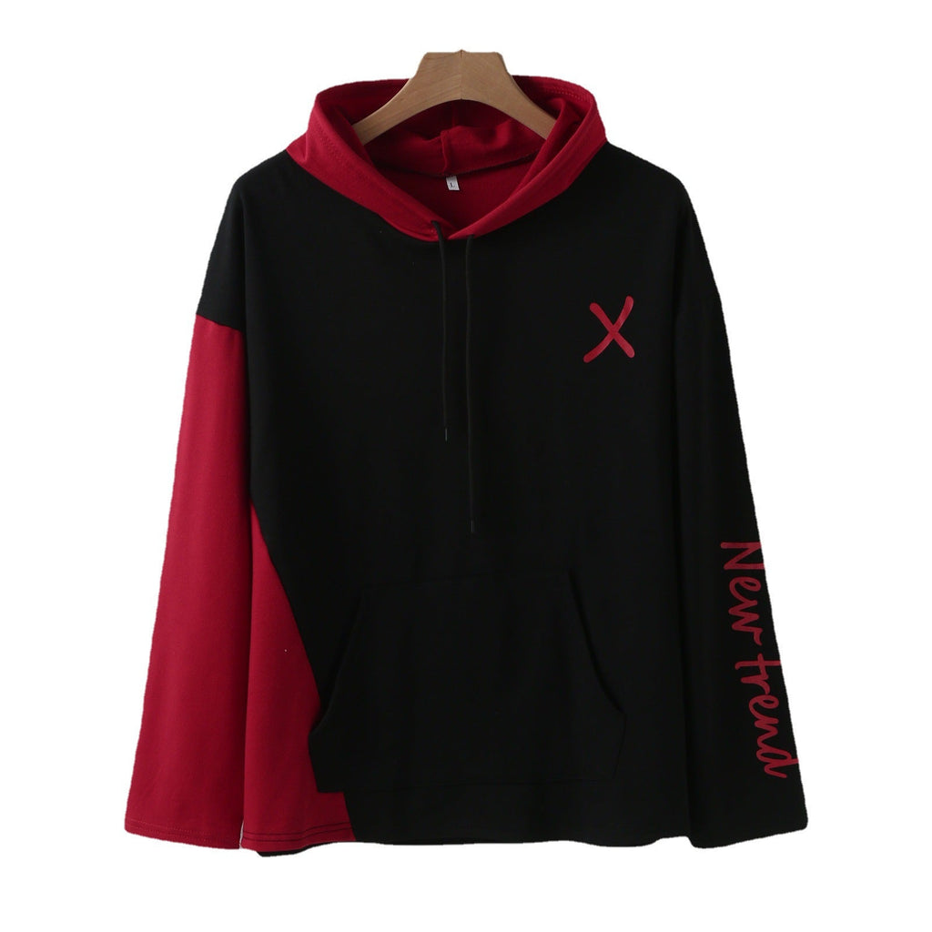 Damen Kapuzenpullover mit modernem Farbblockdesign und praktischer Kängurutasche
