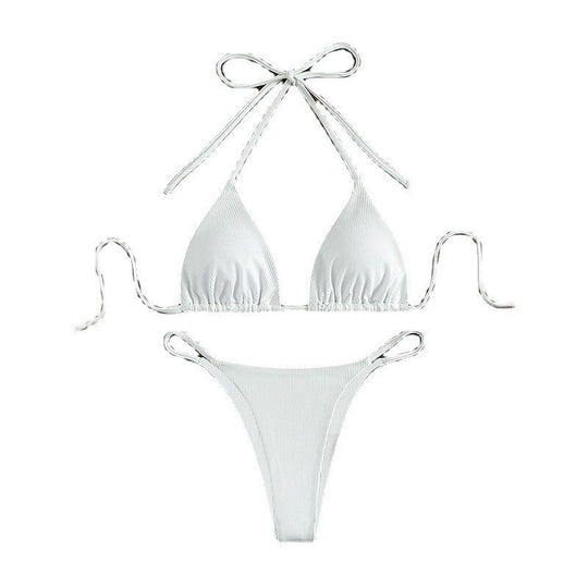Damen Triangel-Bikini mit feiner Rippstruktur