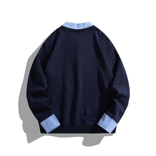 Unisex Oversize-Layering-Pullover mit integriertem Hemdkragen Shop Nory