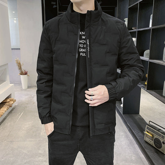 Herren Stehkragen-Steppjacke mit geometrischer Steppung und elastischen Bündchen Shop Nory