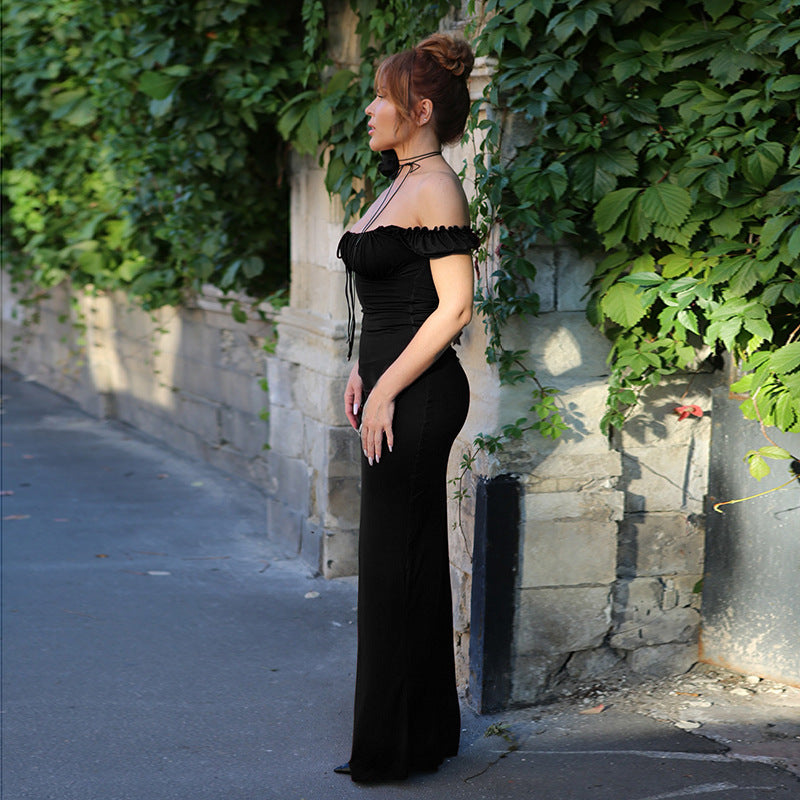Damen Asymmetrisches One-Shoulder-Minikleid mit Raffung, Tailliertem Stretch-Schnitt und langem Ärmel Shop Nory