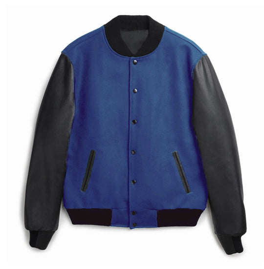 Herren Varsity‑Bomberjacke im College‑Stil mit Wollkörper und Lederärmeln Shop Nory