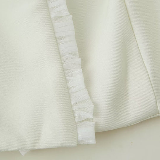 Damen Kurz-Bolerojacke mit Rüschensaum und Plissée‑Manschetten Shop Nory