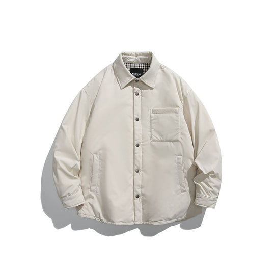 Unisex Wattierte Coach-Jacke mit Karofutter und Druckknopfleiste Shop Nory