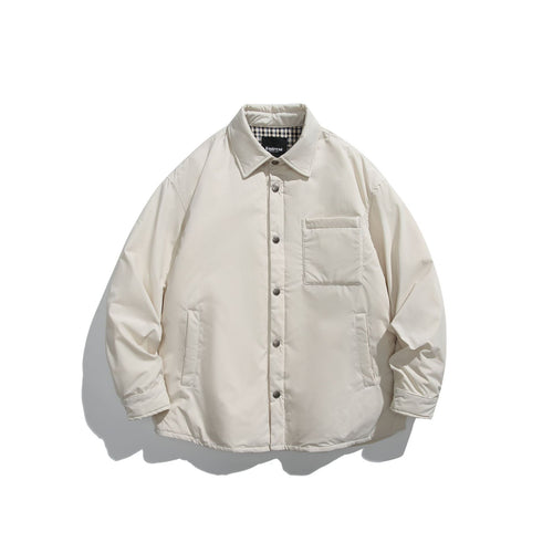 Unisex Wattierte Coach-Jacke mit Karofutter und Druckknopfleiste Shop Nory