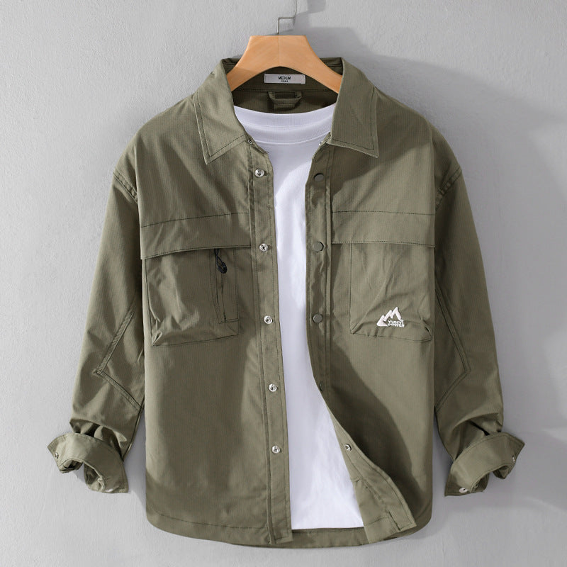 Herren Utility-Overshirt im Field-Stil mit Druckknopf-Leiste und Doppelbrusttaschen Shop Nory