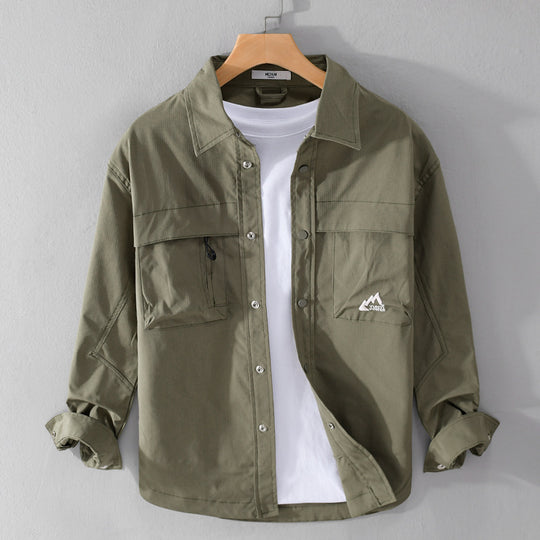 Herren Utility-Overshirt im Field-Stil mit Druckknopf-Leiste und Doppelbrusttaschen Shop Nory